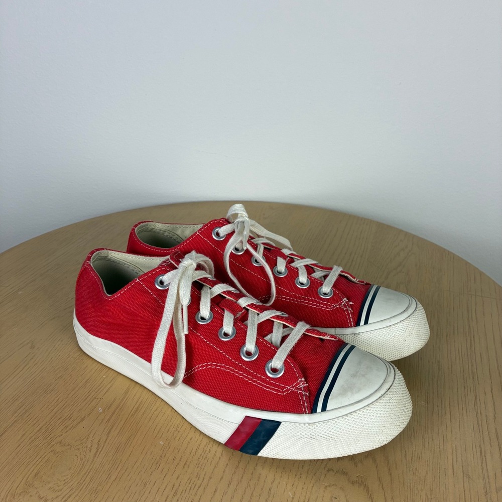 Pro-Keds Royal Lo Red Canvas Low Top Sneakers Womens 8.5 Mens 7 Preppy Retro